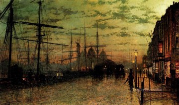 scenes Painting - Humber Docks Hull city scenes John Atkinson Grimshaw